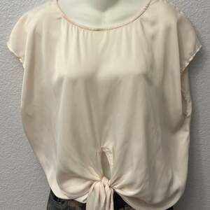 Show Me Your Mumu Thrill Tie Top Ivory Satin